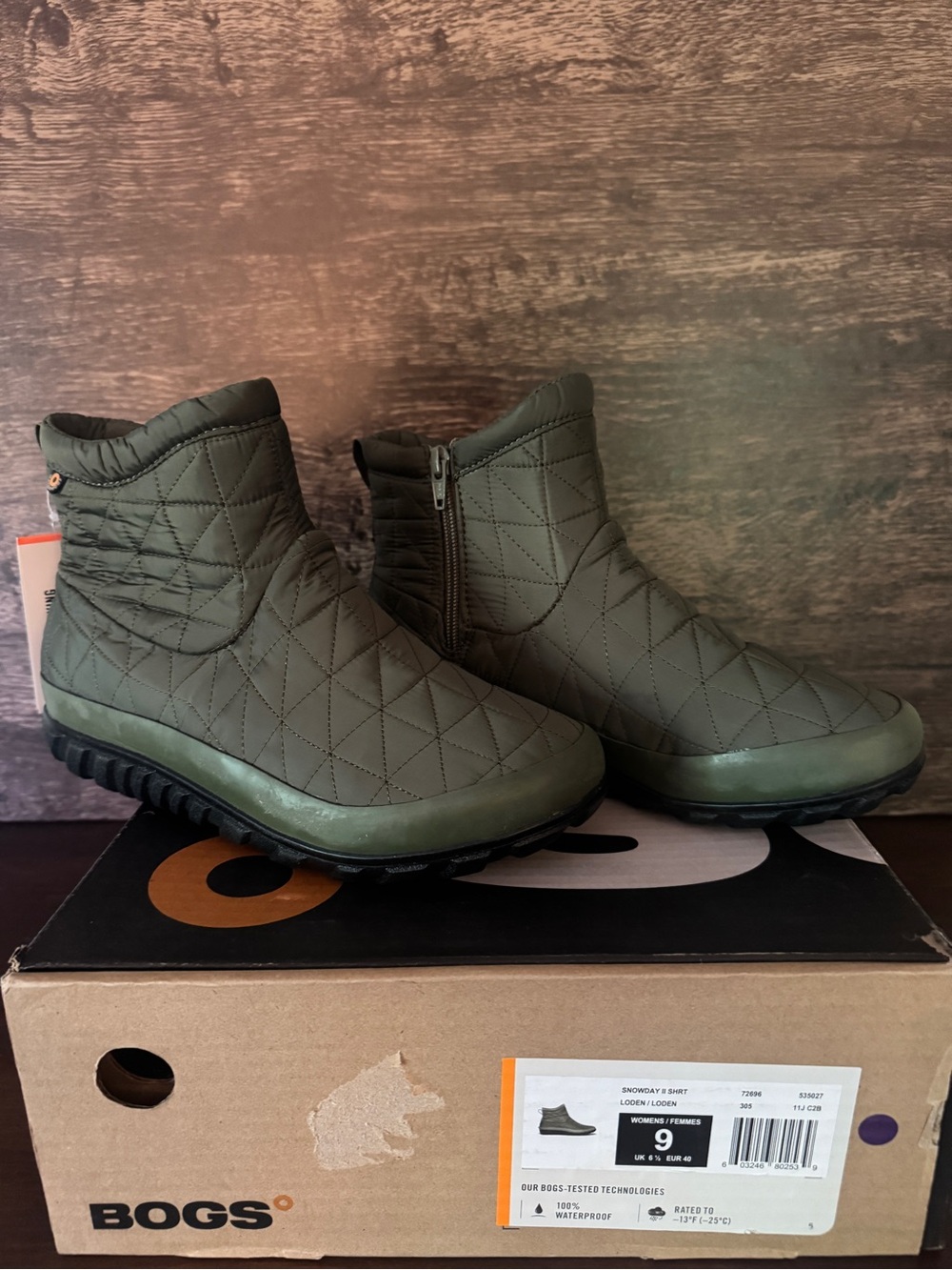 Bogs Snowday II New! Loden (Green) sz 9